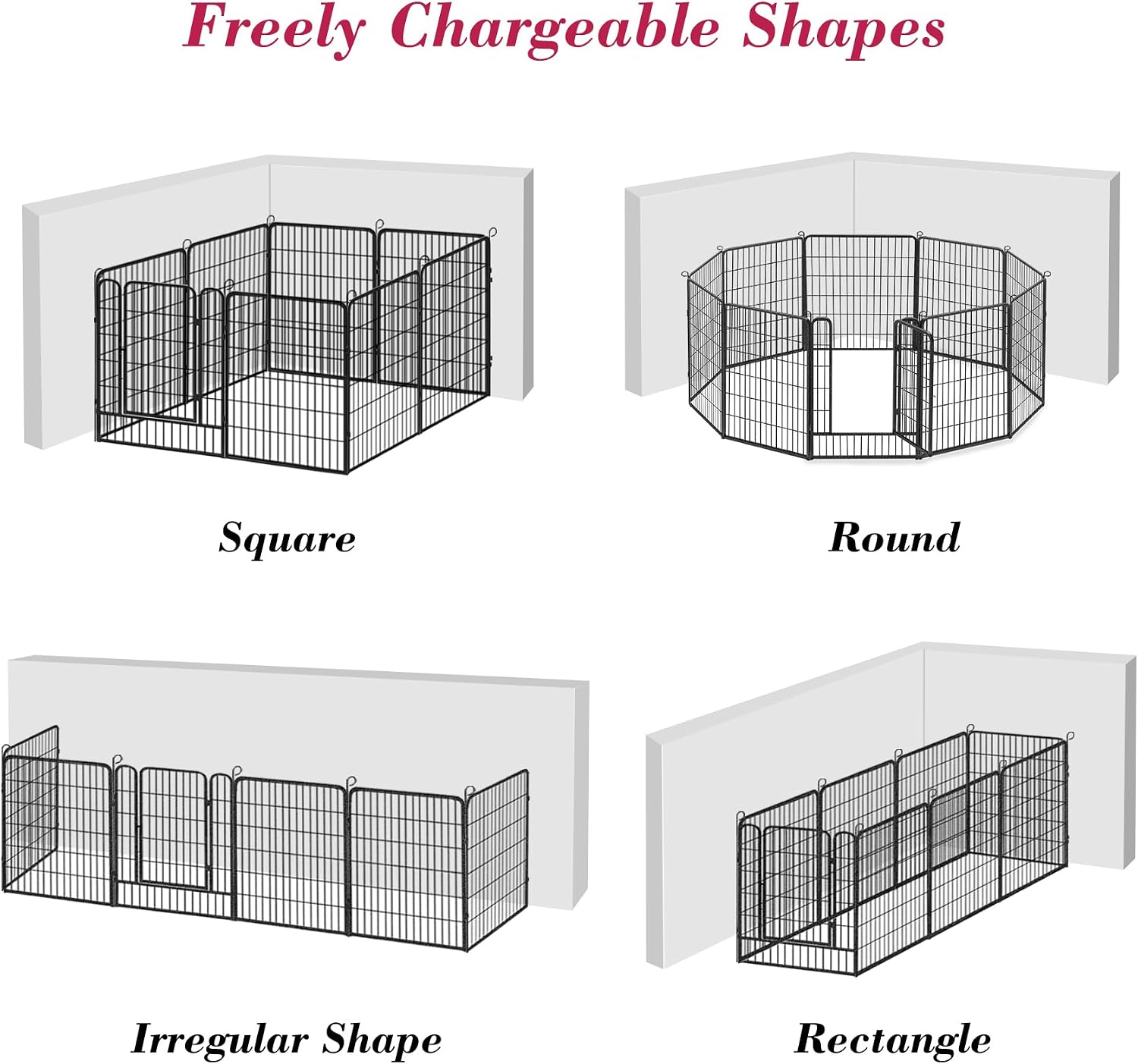 Dog Playpen, 40 inch Height 14 Panels Heavy Duty Dog Fence Pet Playpen with Door, Anti-Rust Dog Exercise Pen with Lock, Portable Pet Fence Outdoor for Yard RV Camping