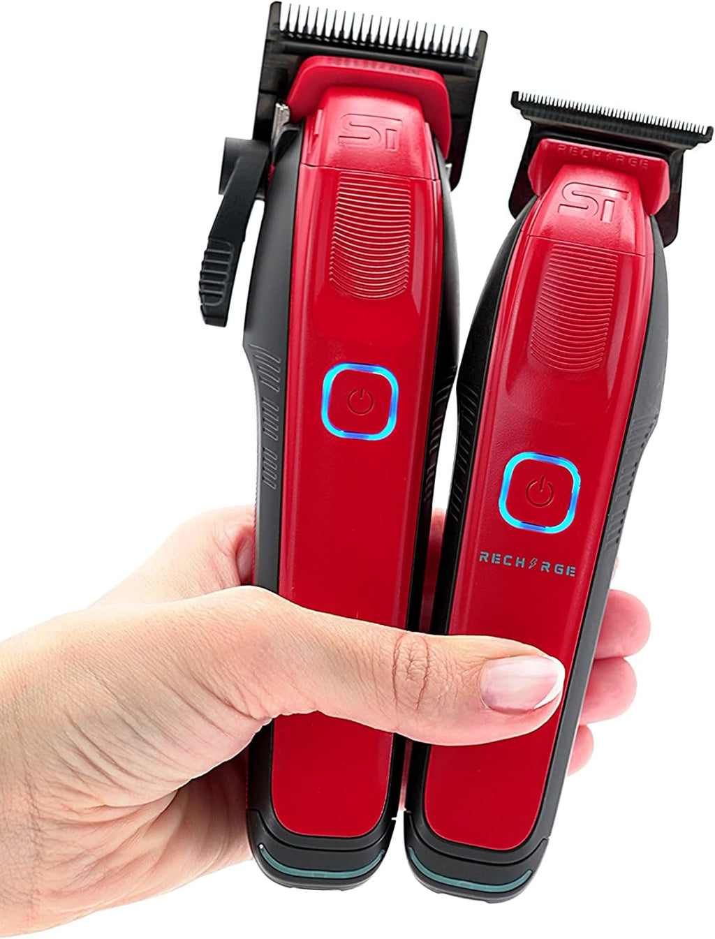 Supreme Trimmer 2-in-1 Recharge Hair Clipper & Beard Trimmer Combo | 7500 RPM, Removable Battery, Smart USB Charging Base | STC779 + ST777