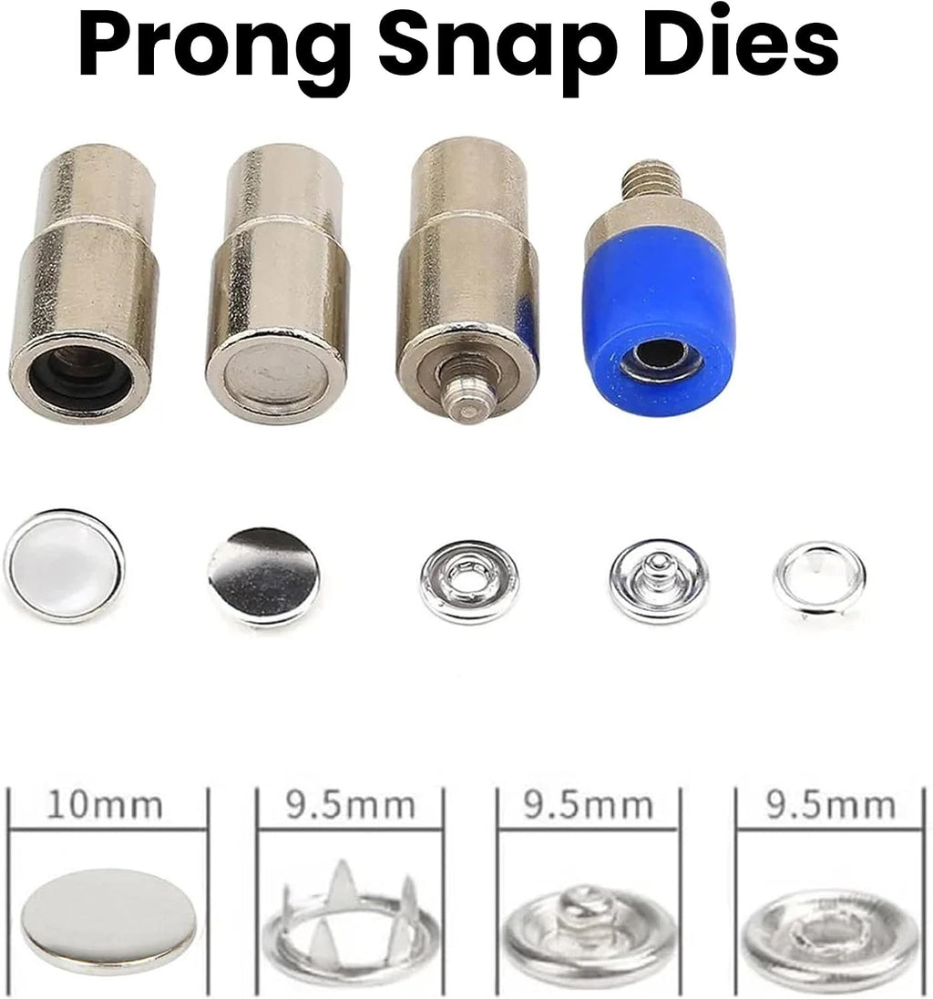 Hand Press Machine Set with Essential Dies for Snap Buttons, Grommet Eyelets, Rivets, Popper Fasteners Setting and Hole Punchers