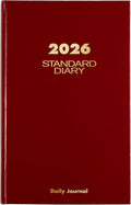 AT-A-GLANCE 2026 Diary, Daily, Standard Diary & Address Notebook, 7-3/4' x 12', Large, Hardcover, Red (SD3771326)