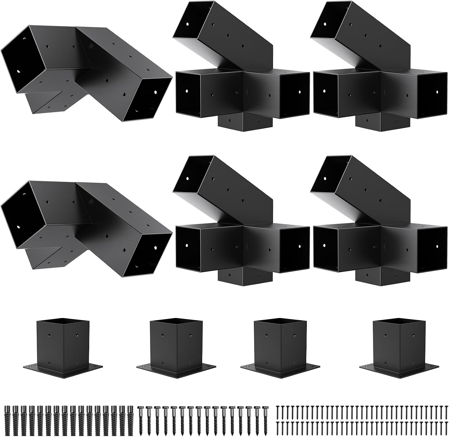 Heavy Duty 30°Slanted Roof Wall Mount 4x4 Pergola Bracket Kit,Angled Construction Pergola Hardware for Outdoor Wood Pergolas, Gazebo, Sheds