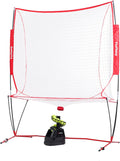 Furlihong 680NT 2 in 1 Tennis Ball & Baseball Training Machine and Net Combo, Ball Recycling System, Includes 680BH and NT01