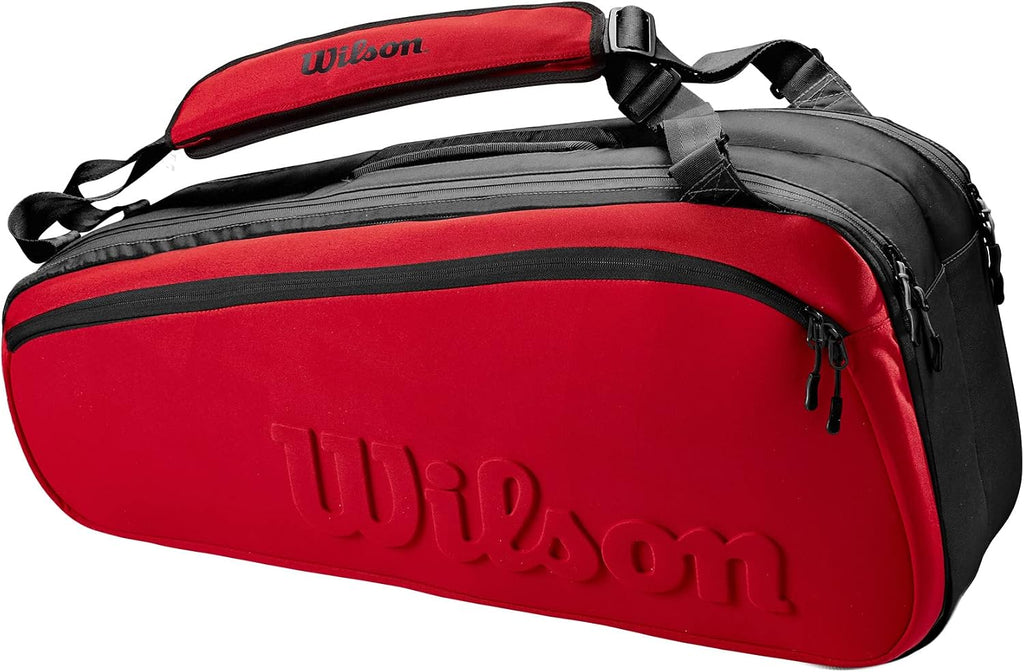 Wilson Clash V2 Super Tour Tennis Racket Bag - Red/Black, Holds up to 6 Rackets