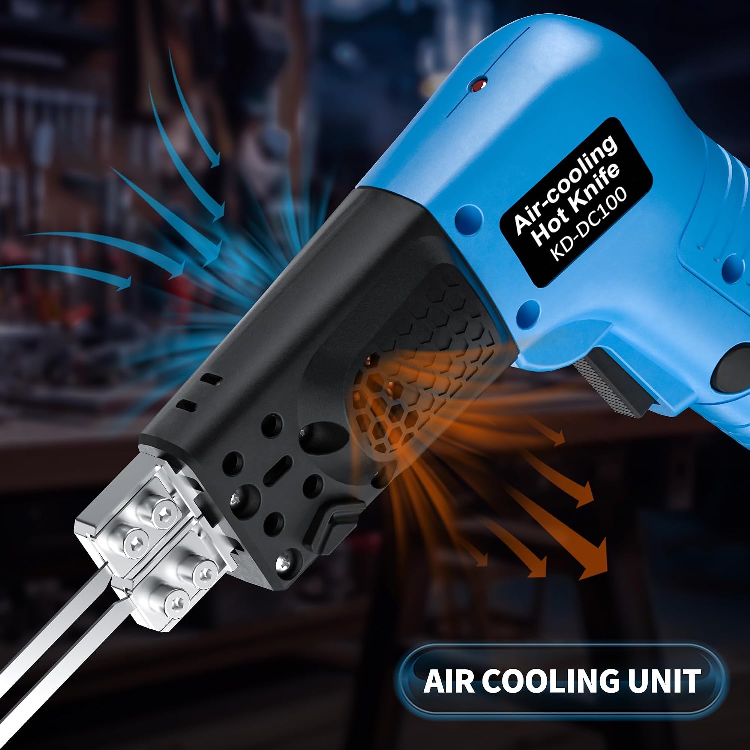 Cordless Air Cooling Pro Electric Hot Knife, 6 inch 3 Blades Foam Cutter Cutting Tool Kit with Heavy-Duty Case & one 18V 2.0 Ah Battery for EPP, EPS, XPS, EVA, EPE, PU, KT Board, Sponge