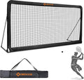 Tennis Rebound Practice Wall - 12ft x 6ft Rebounder Net for Tennis & Racquet Sports Ball & Pickleball, Training Tennises Backboard Net for Court Backyard and Indoor & Outdoor Training, Black