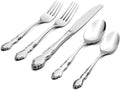Oneida Silverware Set, Dover 20 Piece Fine Flatware Set, Service For 4, 18/10 Stainless Steel, Mirror Finish, Dishwasher Safe, Knives Spoons And Forks, Home And Kitchen Utensils Set(Silver, 20 Pieces)
