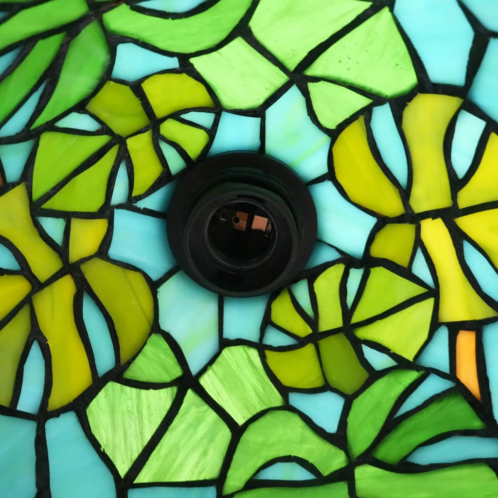 Tiffany Table Lamp Monstera Deliciosa Green Stained Glass Bedside Lamp Tiffany Style S Metal Monstera Swiss Cheese Plant Desk Light for Home Living Room Office Dormitory Bar Family Friends Gift