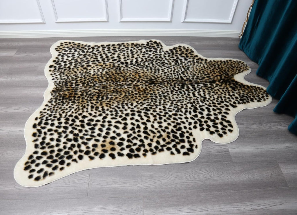 Huichenxing2021FURSTORE Leopard Rug Cheetah Print Rugs for Living Room Bedroom Faux Animal Print Area Rug Cowhide Skin Mat 6.2x8.2ft