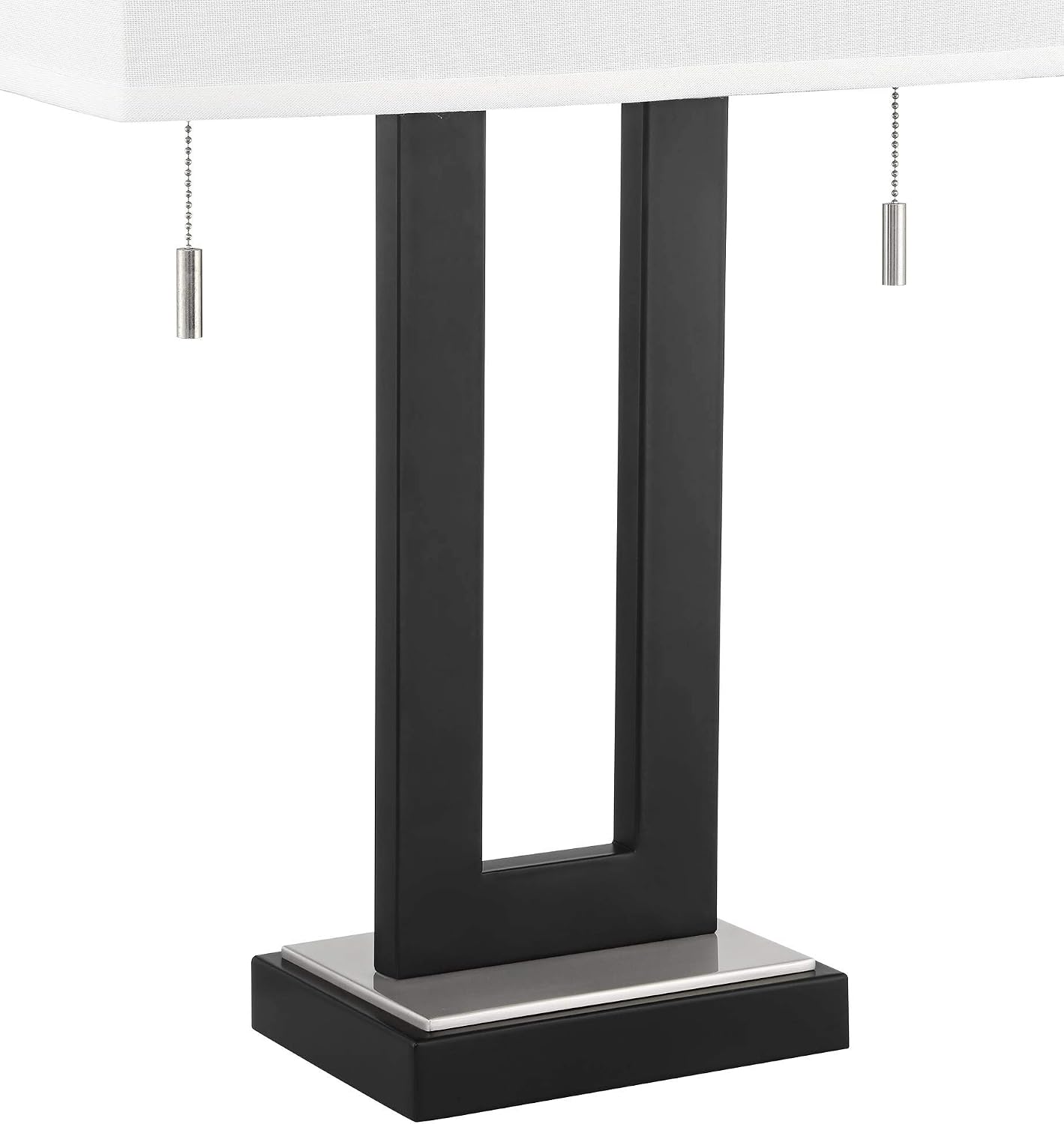 360 Lighting Neil 26' High Rectangular Rustic Modern Table Lamps Set of 2 USB Port Pull Chain Black Metal White Shade Living Room Charging Bedroom Bedside Nightstand House Office Entryway