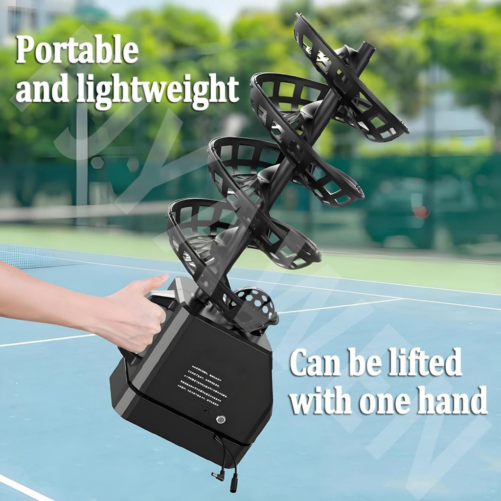 Remote Control Tennis Ball Machine, Portable Tennis Ball Tosser with Triangular Base, 33 Ball, for Self-Play Ball Launcher Beginners, Kids, Coaches, Home-Court
