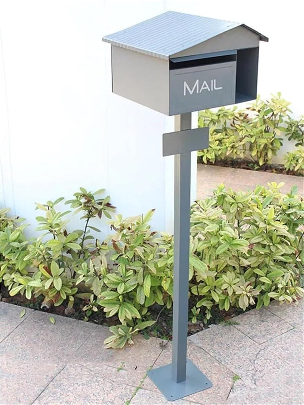 Post Mounted Mailbox Metal Drop Box Letter Delivery Box Post Office Box with Stand Outdoor Floor Curbside Mailbox Newspaper Box