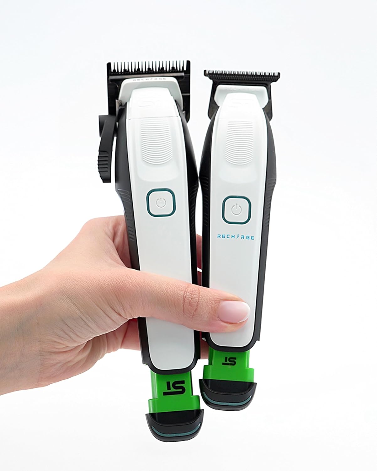 Supreme Trimmer 2-in-1 Recharge Hair Clipper & Beard Trimmer Combo | 7500 RPM, Removable Battery, Smart USB Charging Base | STC779 + ST777