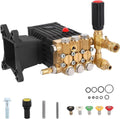 Pressure Washer Pump, 4000 PSI 4.0 GPM, 1 in Shaft Horizontal Plunger, Replacement Power Washer Pumps Kit, Parts Washer Pump, Compatible with Simpson, Ryobi, Subaru, Craftsman
