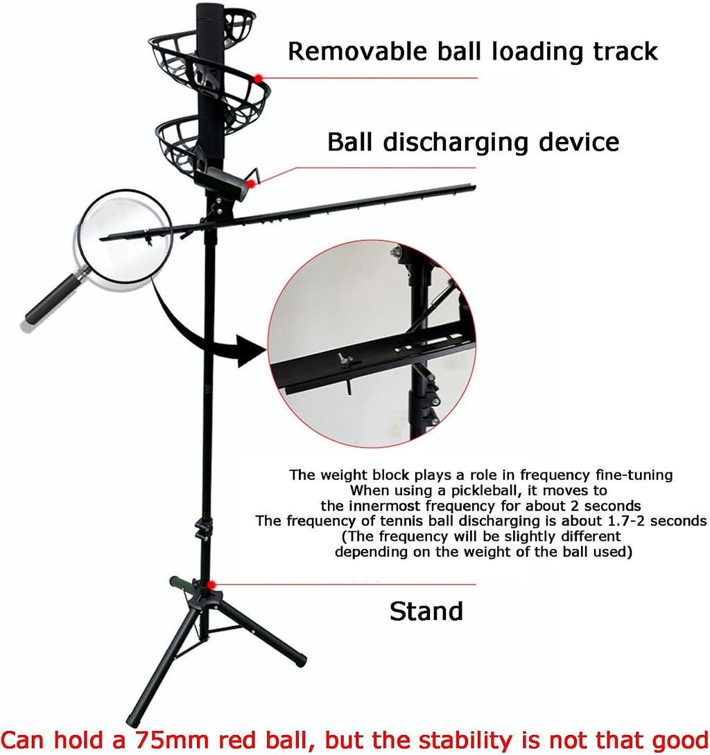 Adjustable Portable Tennis Ball Machine, Perfect Practice Tool for Kids & Beginners - Enhance Skills, Improve Accuracy, Fun Training Equipment,Without Extra Track