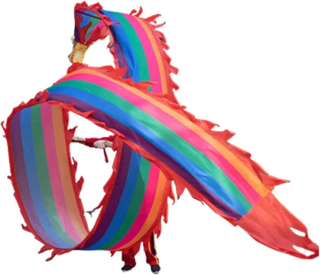 Chinese Dragon Dance 3D Dragon Ribbon Streamer Traditional Colourful Chinese Dragon Dance Colorful Dragon Silk 6m/8m Fitness Dragon Dance Interesting