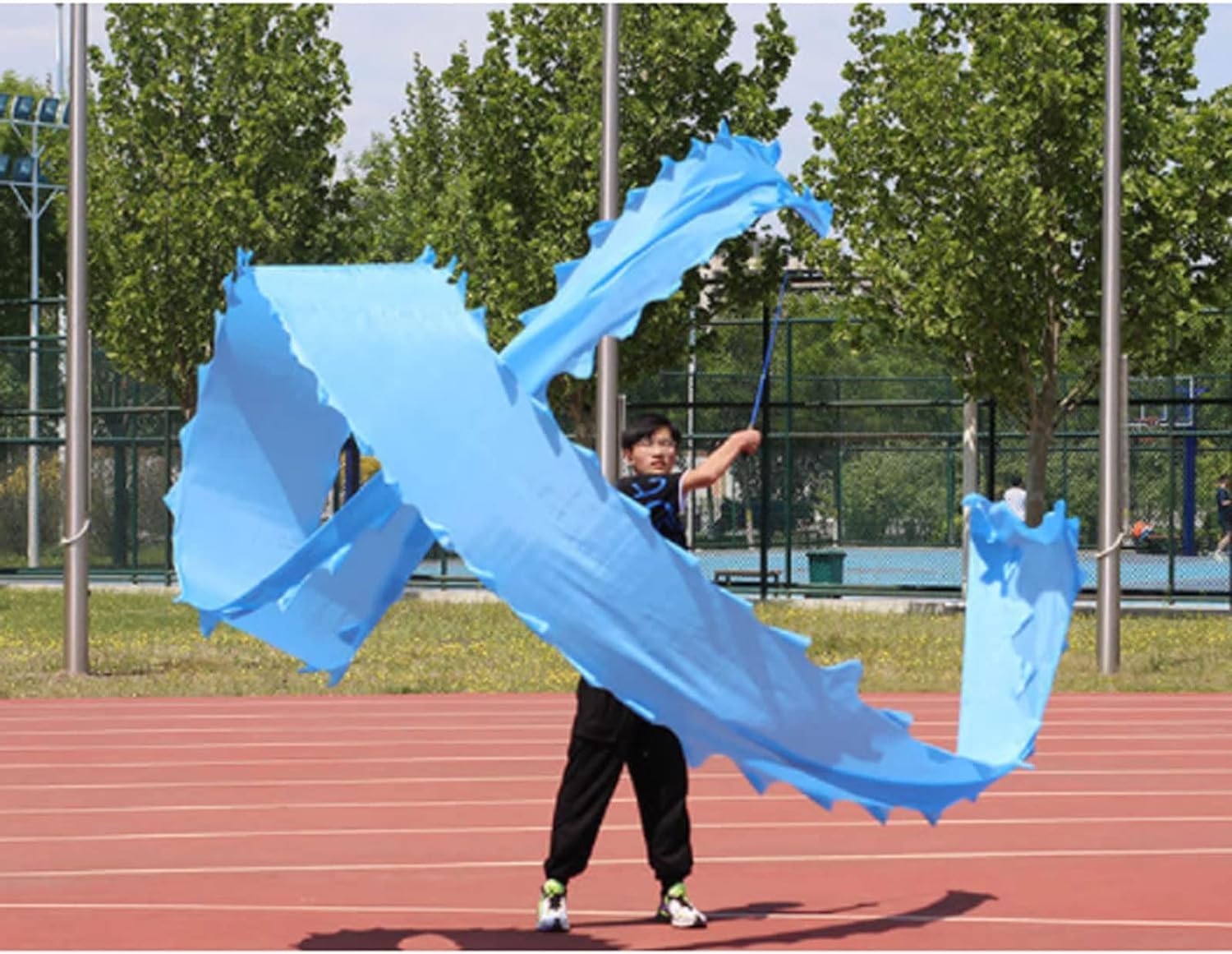Traditional Dragon Lion Dance 6m/19.6ft Streamers Chinese Dragon Dance Silk Lion New Year Performance Party Props Washable Fabric Chinese New Year(Pink)