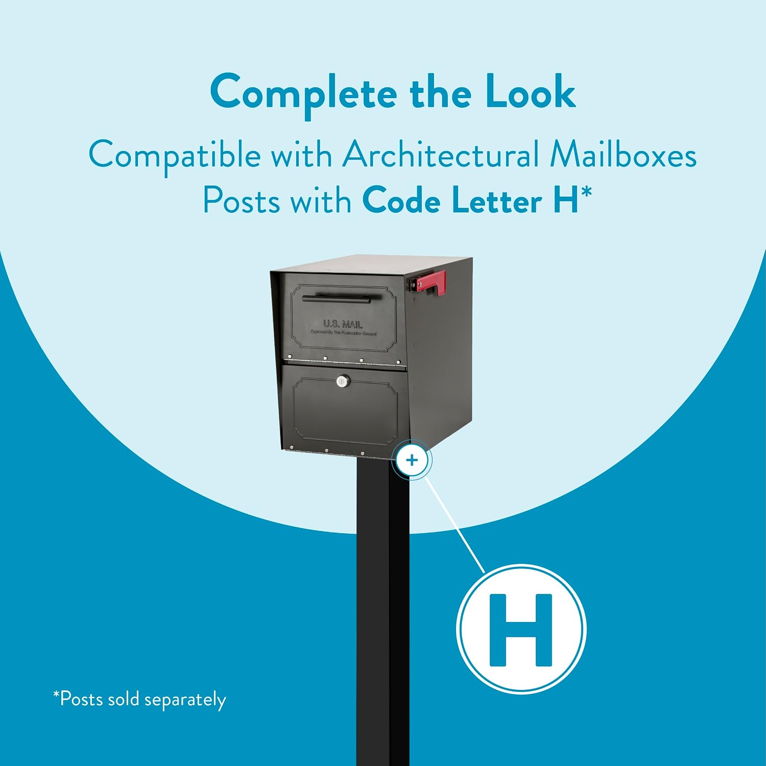 Architectural Mailboxes 6200Z-10 Oasis Classic Locking Post Mount Mailbox, 18'D x 11.5'W x 14'H ,Graphite Bronze