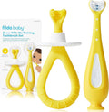 Frida Baby Grow-with-Me Training Toothbrush Set,Infant Baby Tooth Brush & Toddler Toothbrush 6-18 Months,Soft Silicone Bristles,BPA-Free Oral Care for Sensitive Gums,Yellow,(Pack of 12)