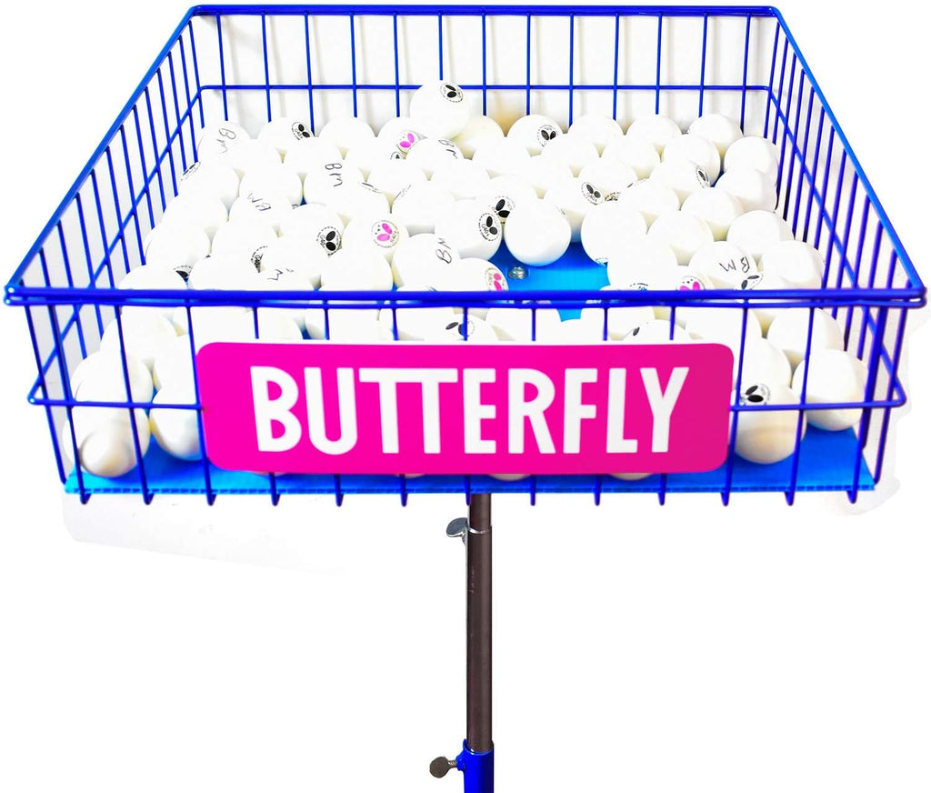 Butterfly Ball Trainer – Table Tennis Ball Holder for Training – Four Wheels Allow the Ball Trainer to Easily Move Around with You – Adjustable Height – Locking Wheels