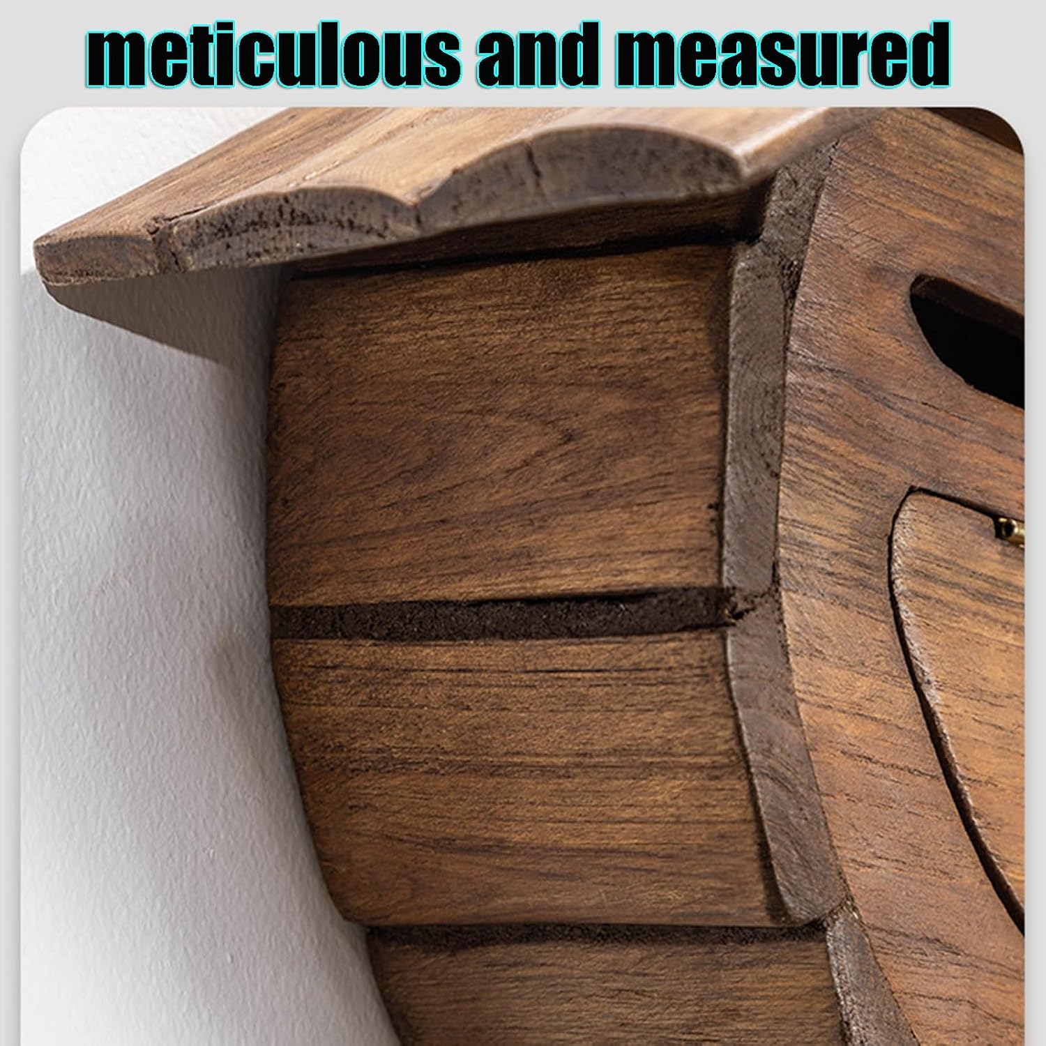 Outdoor Wall Mounted Mailbox Handmade House Type Wooden Mailboxes with Rainproof Eaves Parcel Boxes with Hanging Clasp Compact