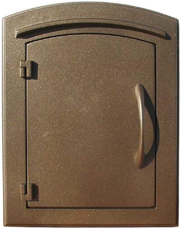 MC-1400-BRZ Manchester Plain Door Column Mount Non-Locking Mailbox, Bronze