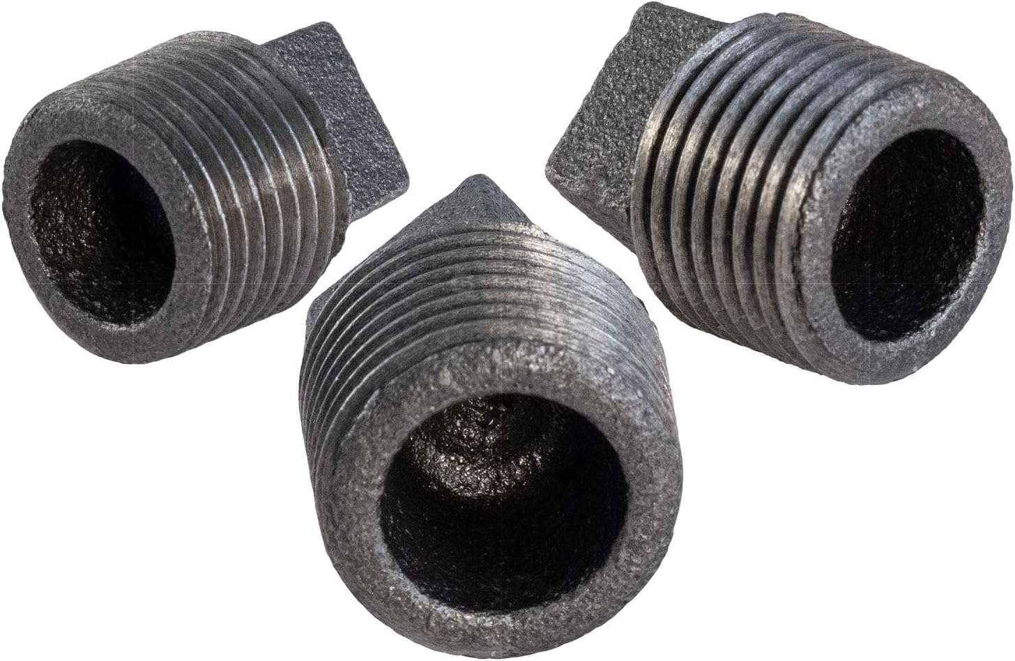 SUPPLYGIANT BMPL1000S-5 BMPL1000-5 Black Pipe Fitting, Malleable Iron Plug with Square Head Threaded Connector 1 Inch (Pack of 5)