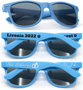 50PC Custom Sunglasses Personalized Bulk Party Favors Wedding Guests Logo School Music Show Birthday Bachelorette Bridesmaid Gifts Garden Graduate 2024 Prom Customizable Glasses (Blue)