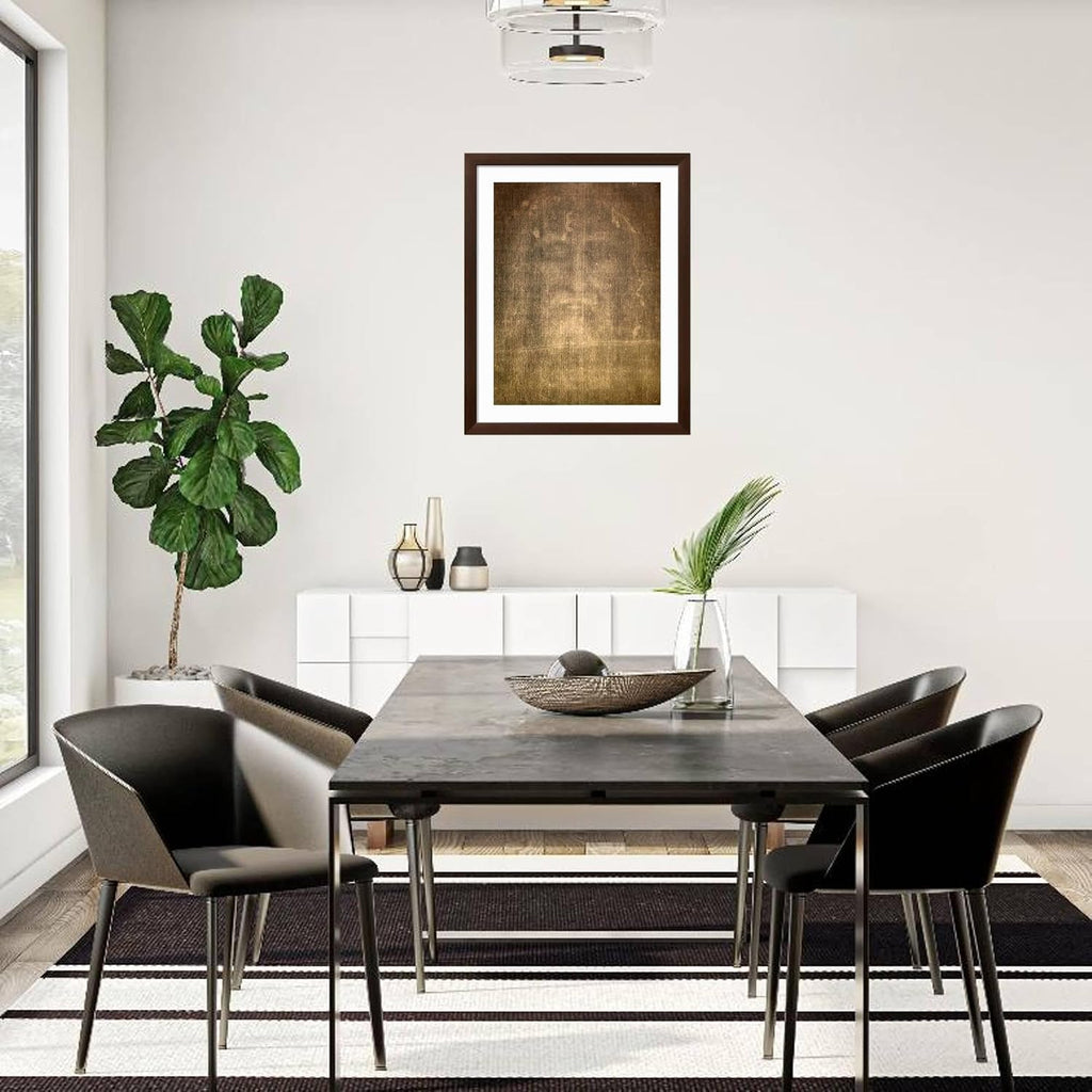 ART.COM Framed Wall Art Prints Detail of Shroud of Turin in Chiesa Della Ss. Annunziata Church, Turin, Piedmont, Italy, Europe, Places Decor, 24' x 32', Espresso Frame with White Mat