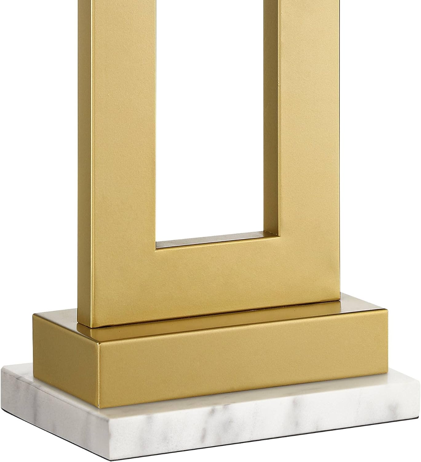 360 Lighting Marshall Modern Table Lamp with White Marble Riser 30' Tall Champagne Gold Metal Oatmeal Rectangular Box Shade Decor for Bedroom Living Nightstand Bedside Office Kids Room