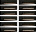 GKOLED 12 Pack Low Voltage 9-15V AC/DC LED Linear Step Lights, 2W Landscape Cutoff Stair Riser Light, Outdoor Waterproof Accent Lighting Fixtures, Die-cast Aluminum, Black Powder Coated Finish