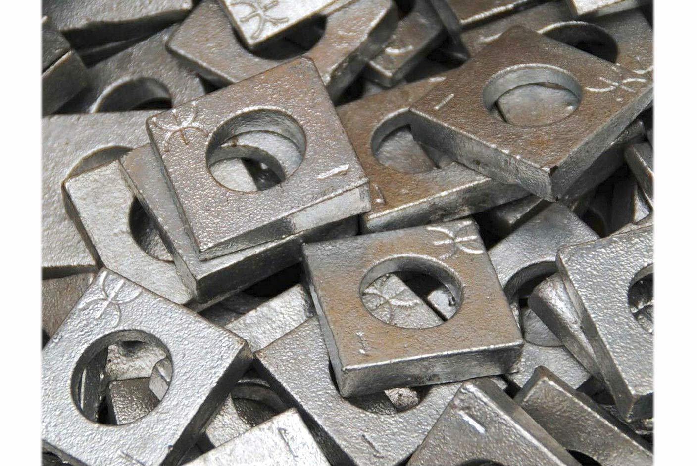 New Package of 20 (pcs) Galvanized 1 Square Bevel Washers I-Beam Flange Wedge 1' inch Set #MO2186-P Warranity by Pr-Mch