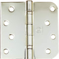 Hinge Outlet 4 Inch with 5/8 Inch Square Radius Ball Bearing Door Hinges, Heavy-Duty Steel, Removable Pin (Polished Brass,10 Pack)