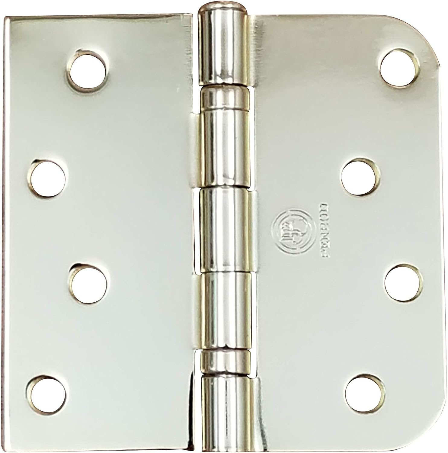 Hinge Outlet 4 Inch with 5/8 Inch Square Radius Ball Bearing Door Hinges, Heavy-Duty Steel, Removable Pin (Polished Brass,10 Pack)