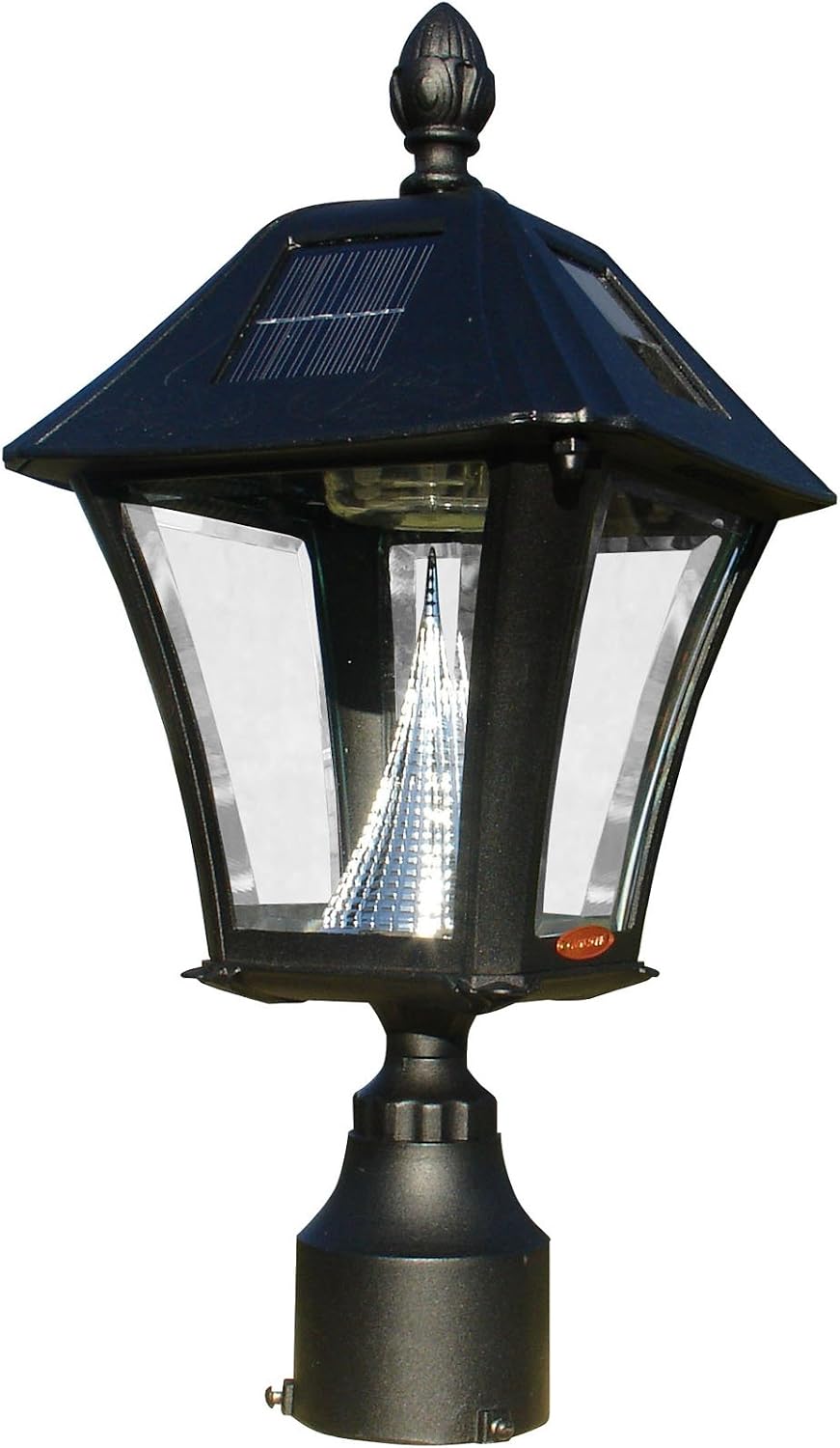 Lewiston E1 Economy Mailbox, Post Fluted Base & Solar Lamp, White