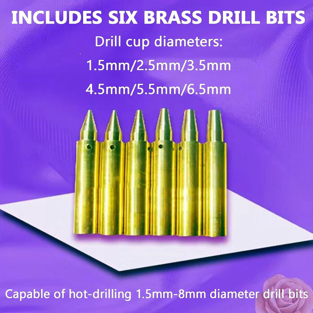 Bedazzling Kit for Clothe，Rhinestone Applicator Tool, with 6-Piece Brass Setting Tip, Adjustable Temperature and Suction, for Clothes Shoes Hats Fabric Crafts