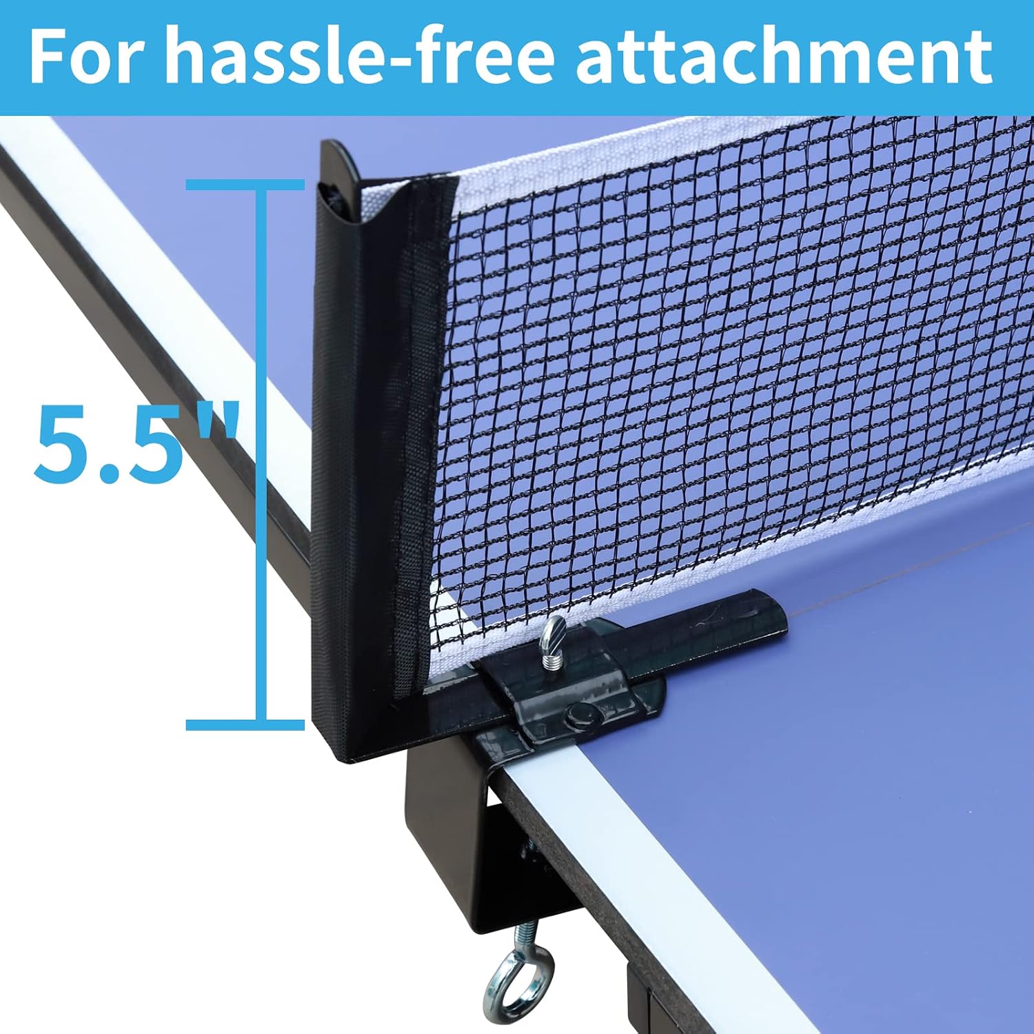 9FT Ping Pong Table Rolling Foldable Table Tennis Table for with Net, Table Tennis Paddles and Balls, Multi-Use Family Game Table for Teenager Adult, Folded with Single Player Playback Mode