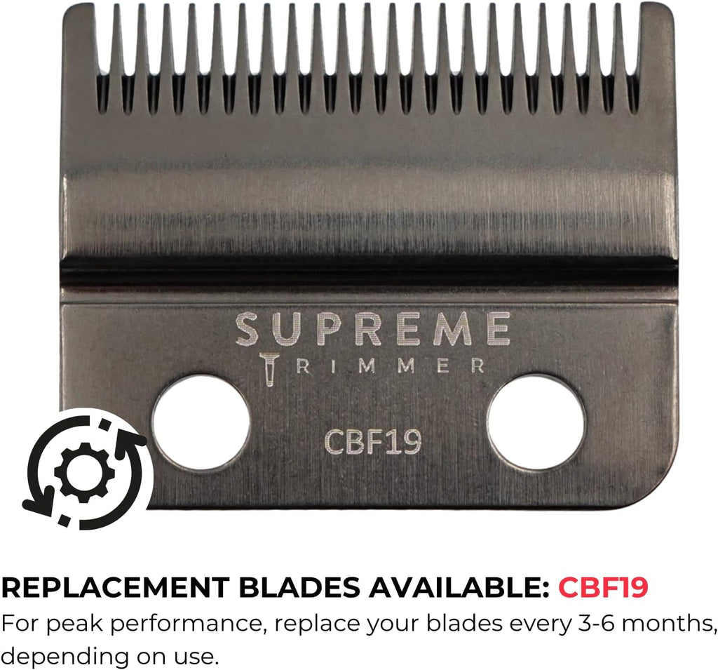 Supreme Trimmer 2-in-1 Recharge Hair Clipper & Beard Trimmer Combo | 7500 RPM, Removable Battery, Smart USB Charging Base | STC779 + ST777