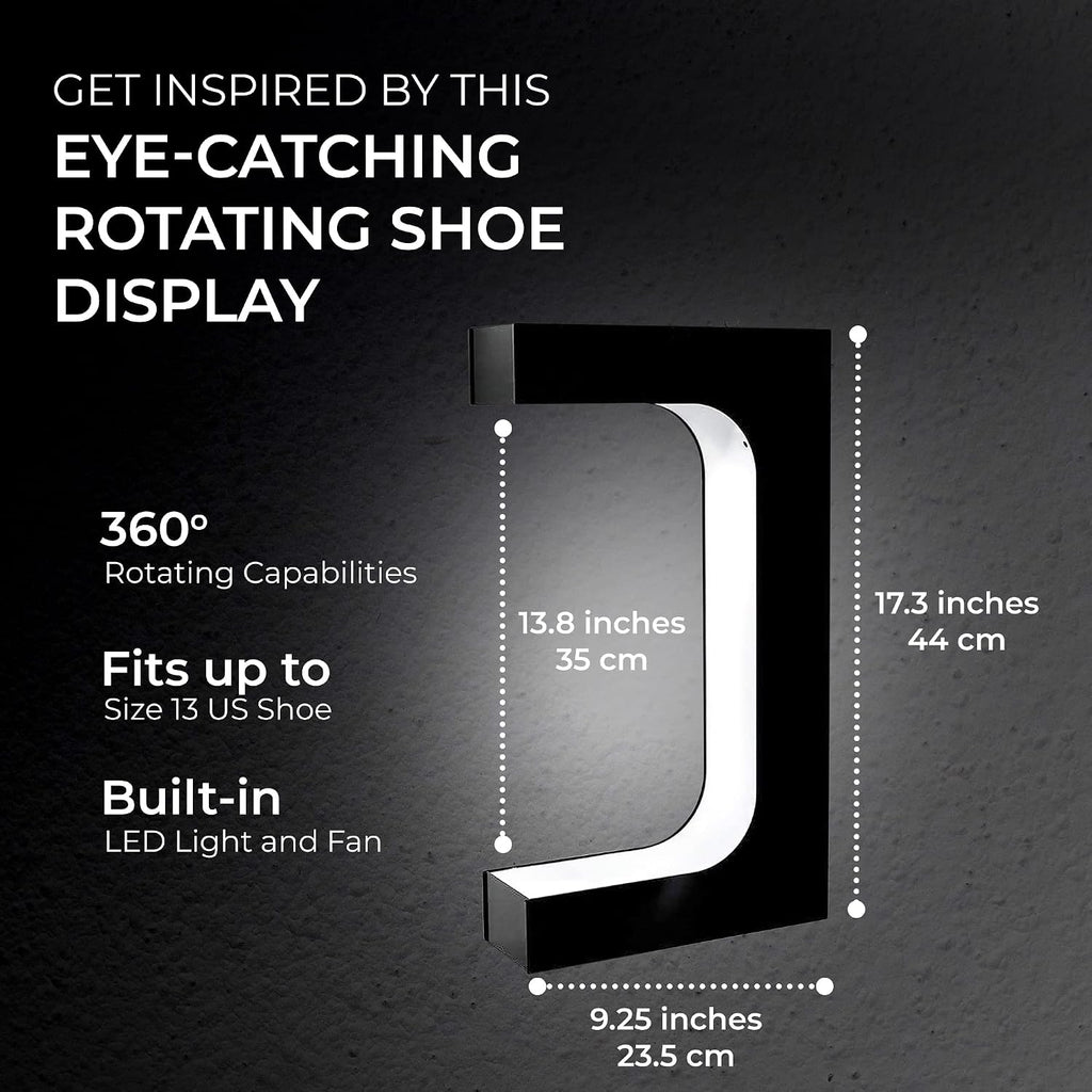 Ozarke Floating Levitating Shoe Display Unique Sneaker Table Lamp with Magnetic Levitation 360-Degree Rotation for Bedroom Bedside, Living Room & Home Office - Black