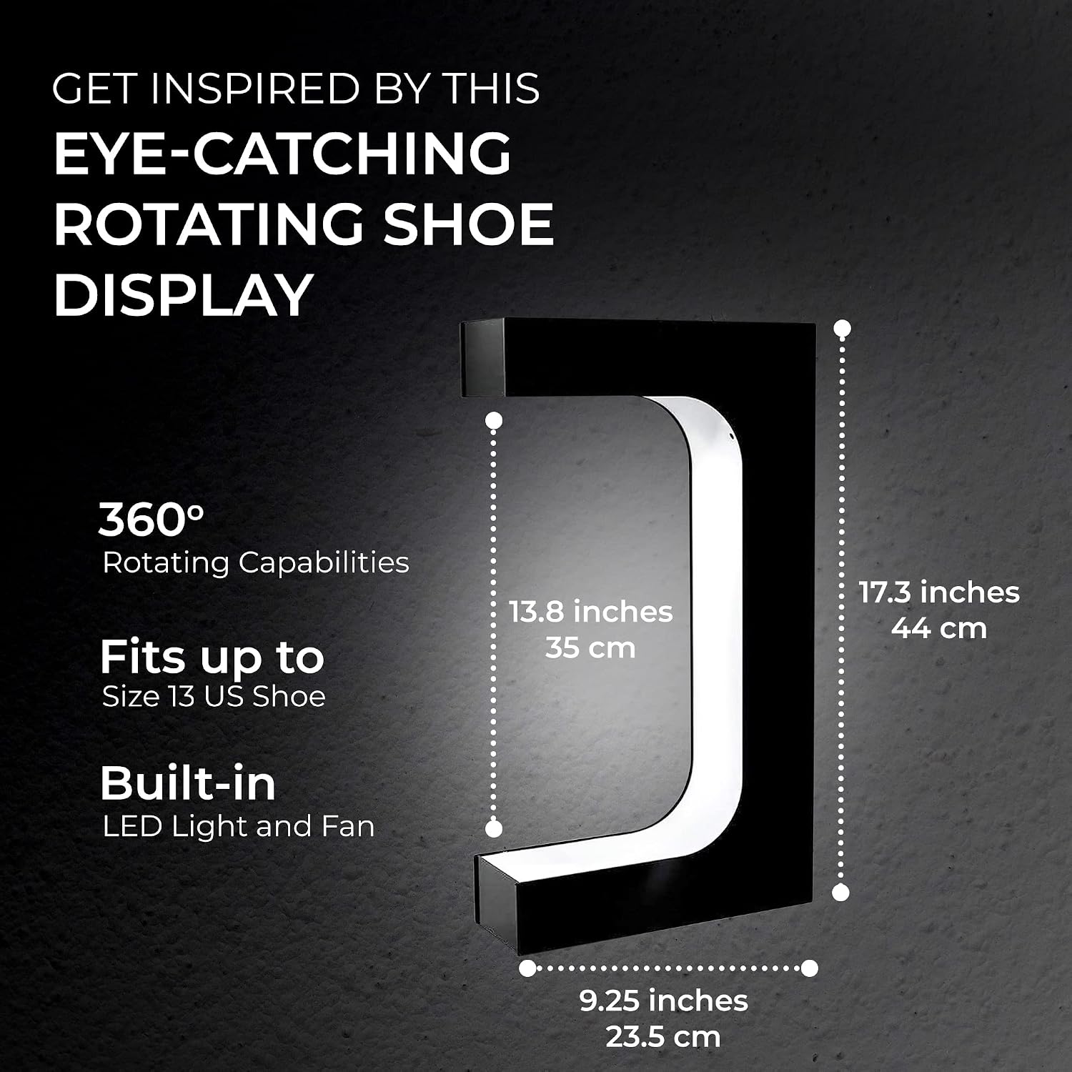 Ozarke Floating Levitating Shoe Display Unique Sneaker Table Lamp with Magnetic Levitation 360-Degree Rotation for Bedroom Bedside, Living Room & Home Office - Black