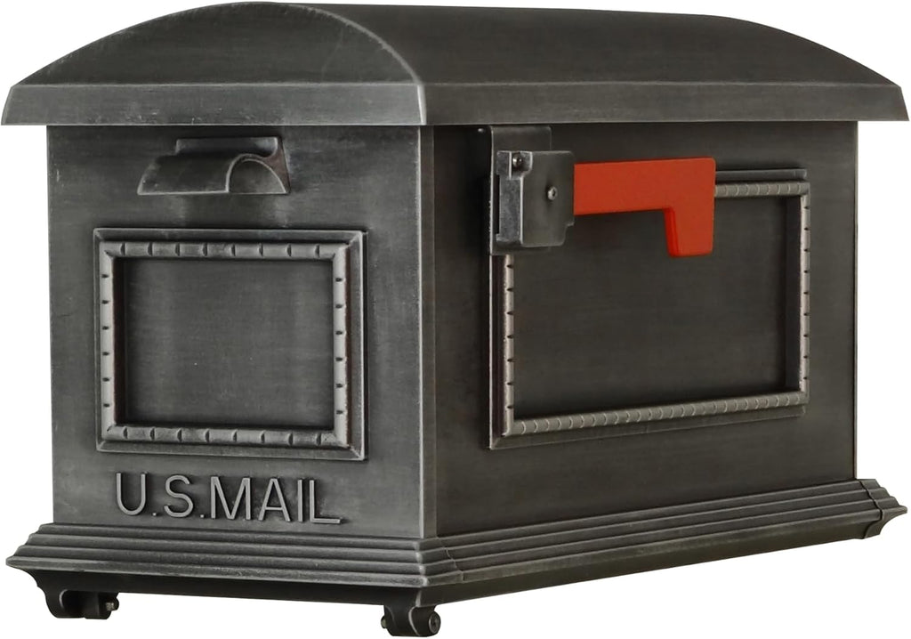 Special Lite Traditional Curbside Mailbox - Swedish Silver Aluminum Mailbox for Post Mount - SCT-1010-SW