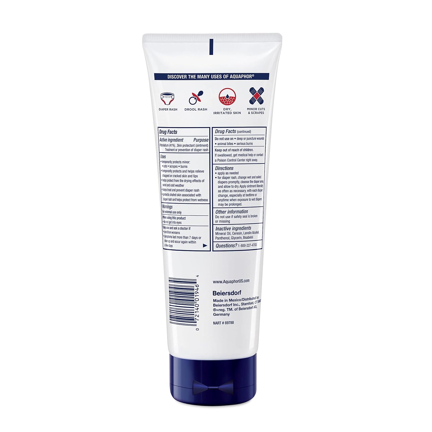 Aquaphor Baby Healing Ointment Advanced Therapy Skin Protectant, Dry Skin and Diaper Rash Ointment, 7 Oz Tube (Pack of 12)