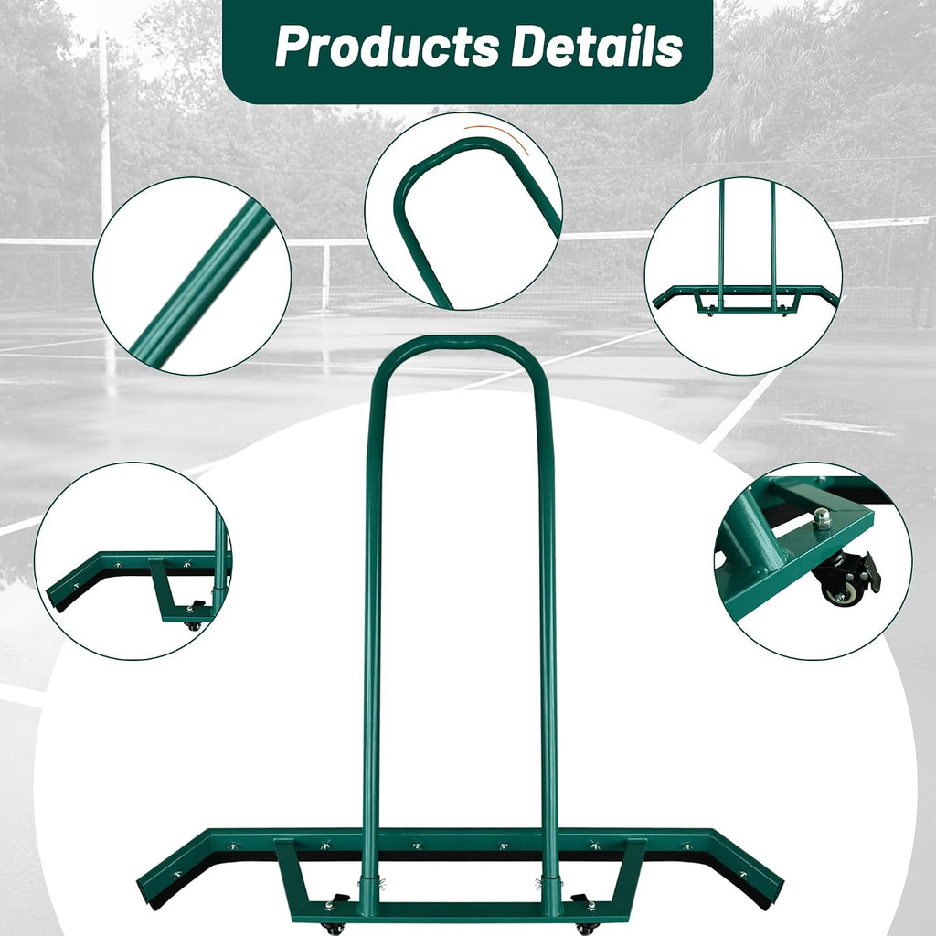 AIWFL 4.3FT Aluminium Alloy Sport Tennis Court Squeegee with Wheels, Tennis Court Rain Shuttle with Additional 2 EVA Foam Blade, Professional Squeegees Floor Water Remover Squeegee Broom, Green