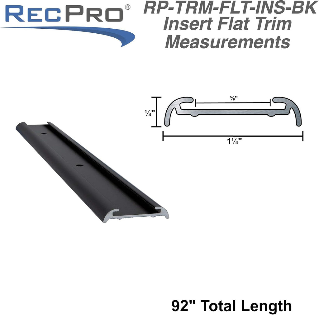 RecPro RV Insert Roof Flat Trim | Black | Aluminum | 92' Length | Made in The USA | 5 Count