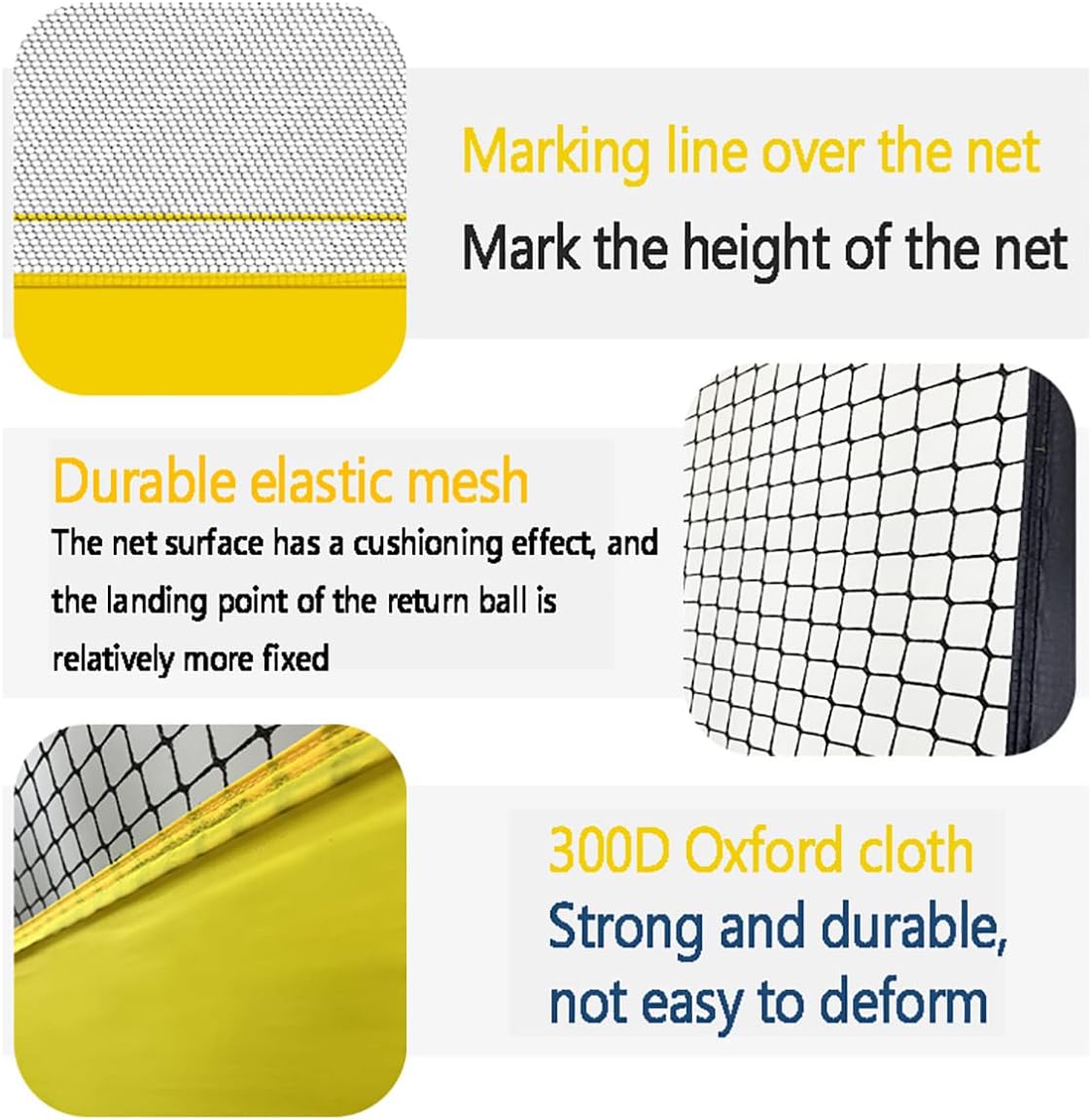 Portable Tennis Rebounder Tennis Practice Wall for Indoor & Outdoor Training Training Equipment Tennis Rebound Net (6x6.7ft)