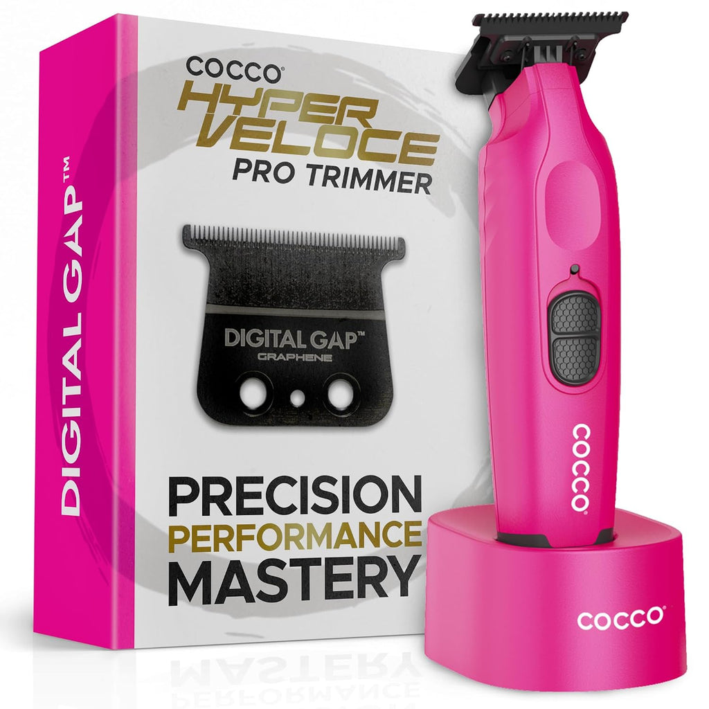 Cocco Hyper Veloce Pro Trimmer, Digital Gap Graphene Blade Edger, High-Torque Brushless BLDC Motor, Cordless, All-Metal Design, Lithium-Ion Battery, Charging Base Included