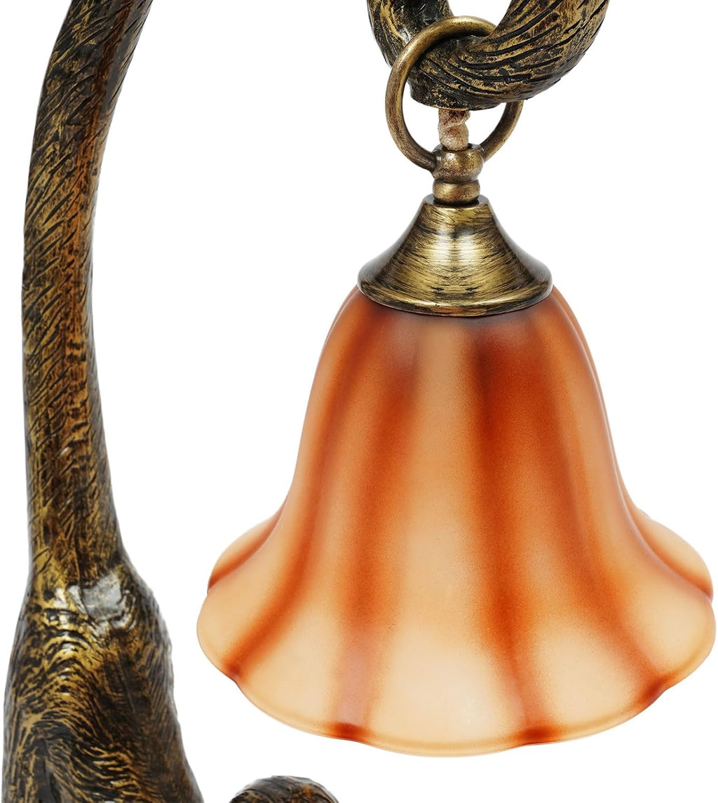 Bedside Table Lamp, Monkey Desk Lamp E26 Creative Animal Gold Resin Bed Side Lamps Sitting Monkey Lighting Fixture for Bedroom Office Bar Cafe Living Room Decor (Left)