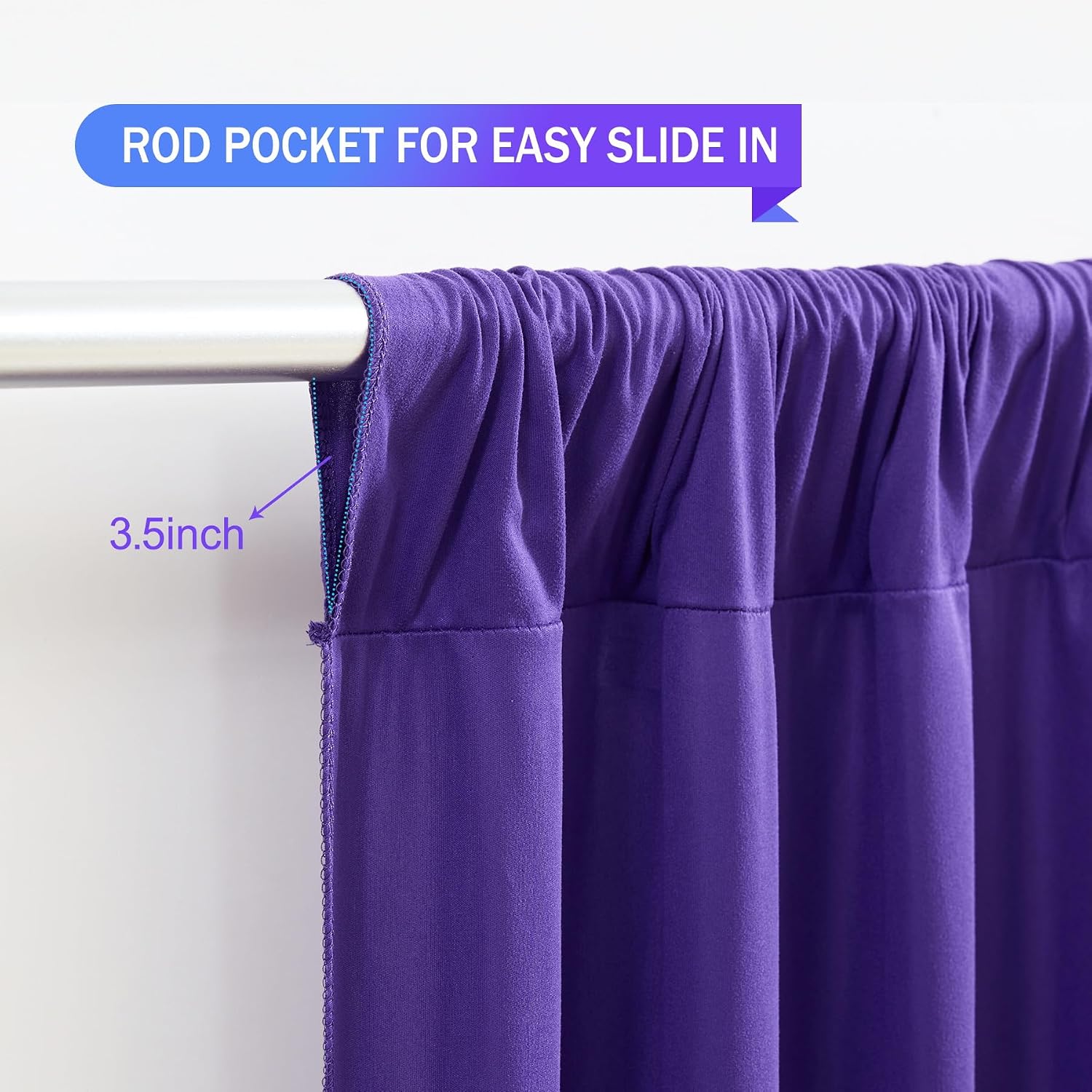 Purple Backdrop Curtains 10 Panels-Wrinkle-Free Purple Curtains Polyester Photography Drapes for Baby Shower Birthday Party Photo Background Backdrop Stand- 40 X10FT
