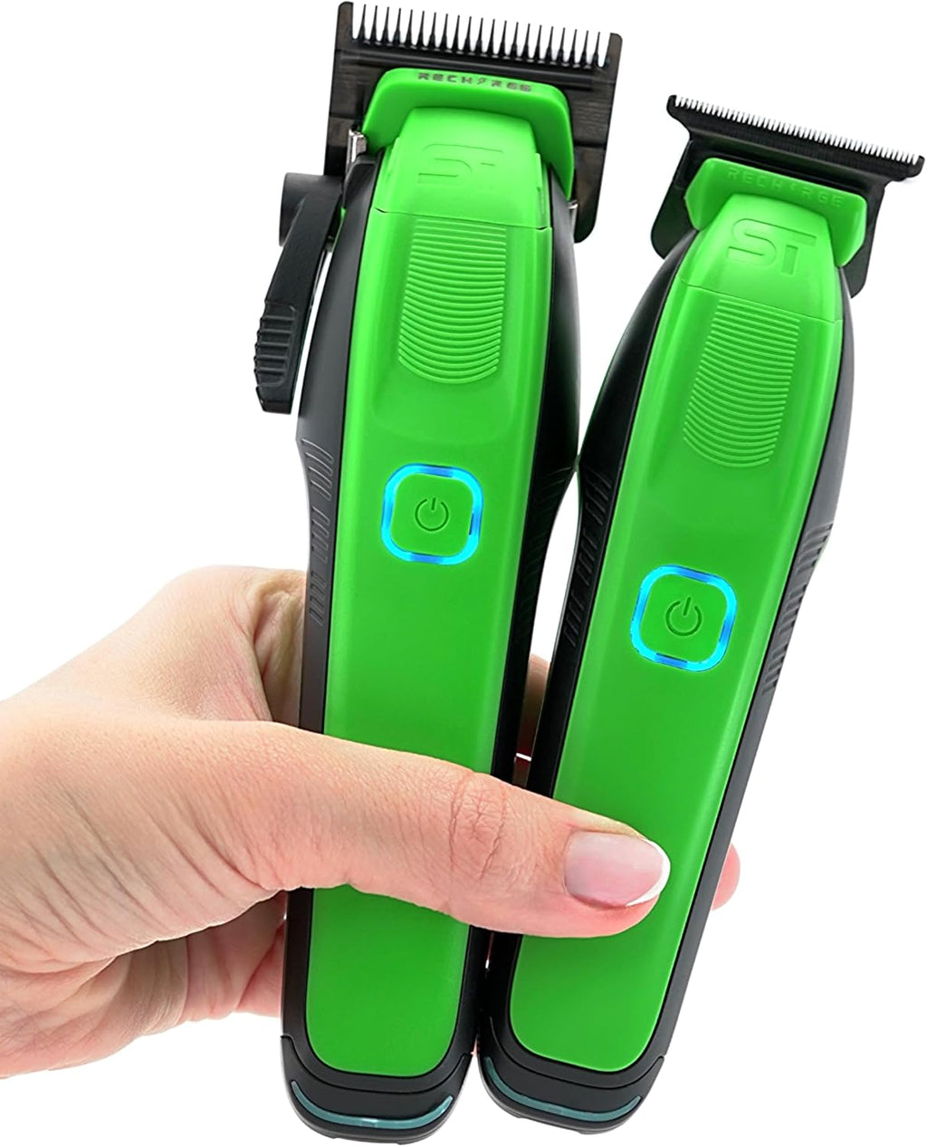 Supreme Trimmer 2-in-1 Recharge Hair Clipper & Beard Trimmer Combo | 7500 RPM, Removable Battery, Smart USB Charging Base | STC779 + ST777
