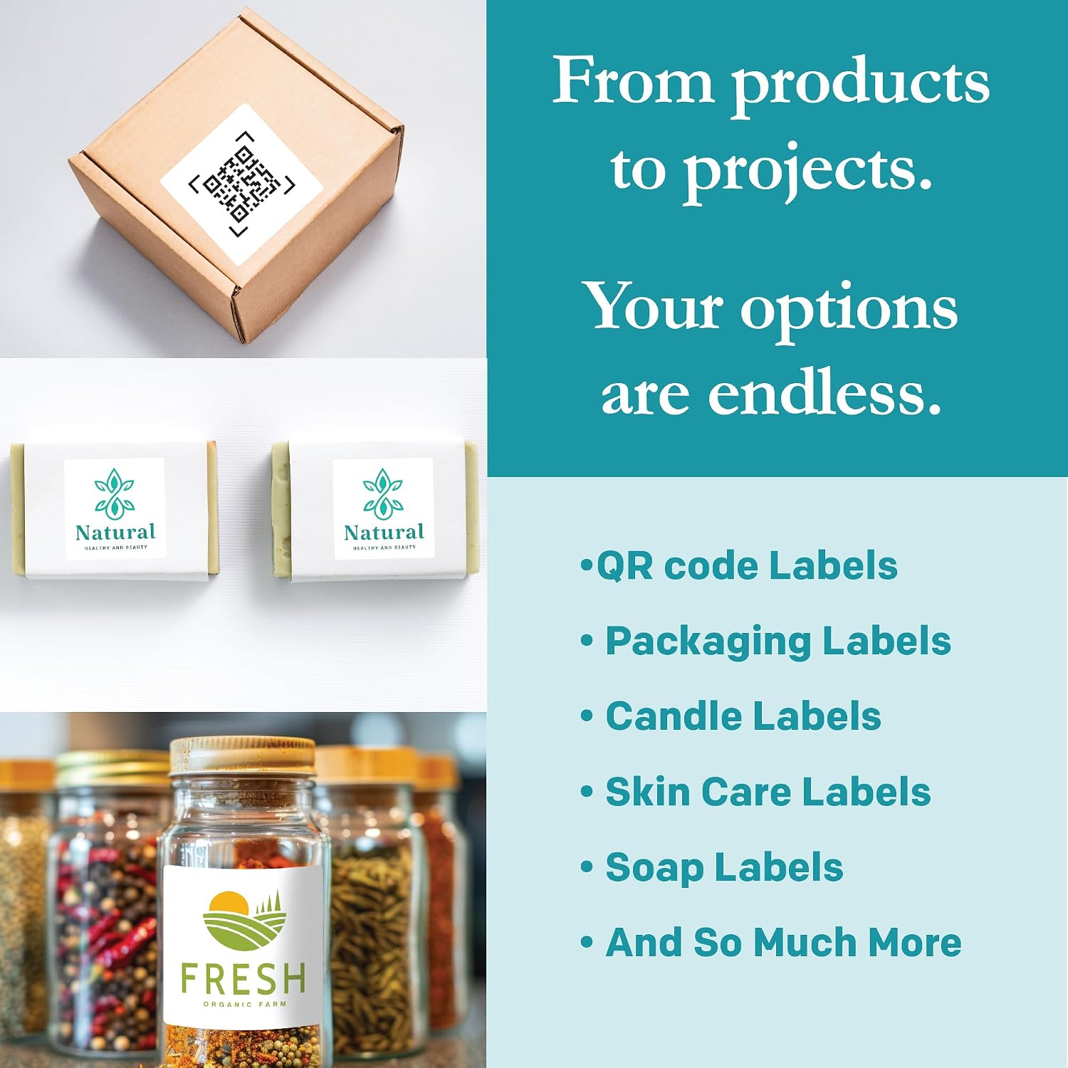 Premium Label Supply White Sticker Square Labels – 2.5' x 2.5' – Laser/Inkjet Compatible – (12 per Sheet), 1000 Sheets – 12,000 Total Adhesive Labels