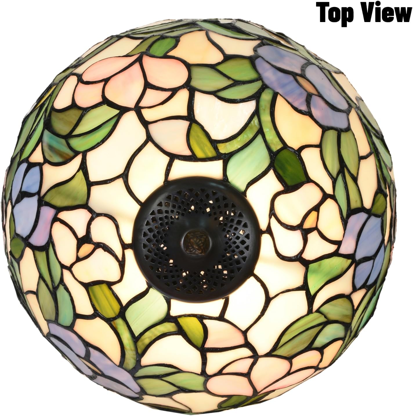 TL0005 Tiffany Table Lamp Bedside Stained Glass Lamp Spring Floral Design Reading Desk Light 12X21.5 Inches for Bedroom Living Room Home Office, lED Bulb Included